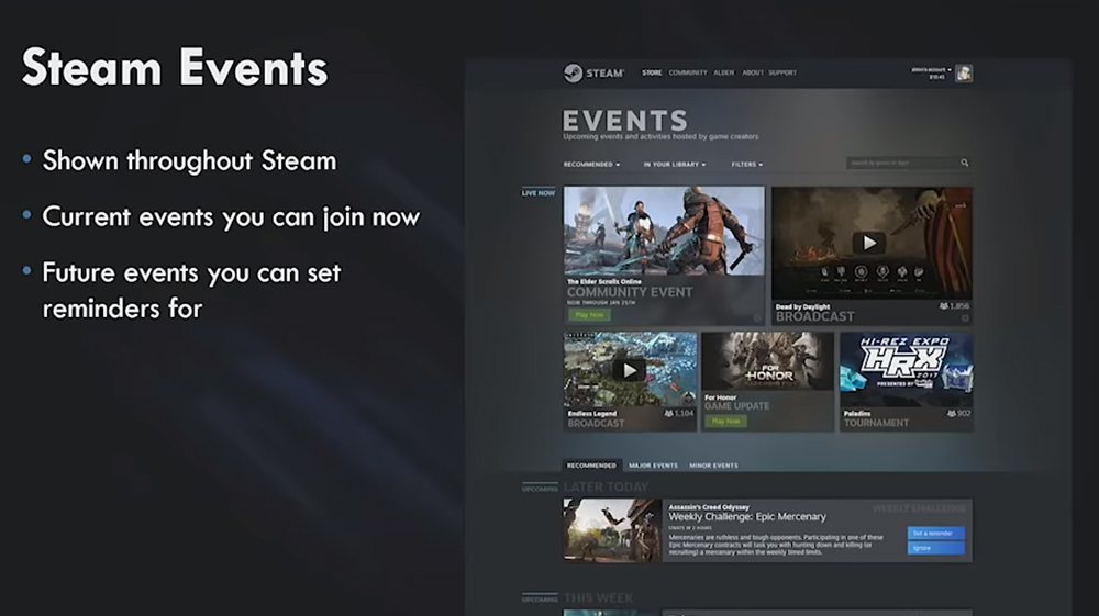 Steam Events Hom Page