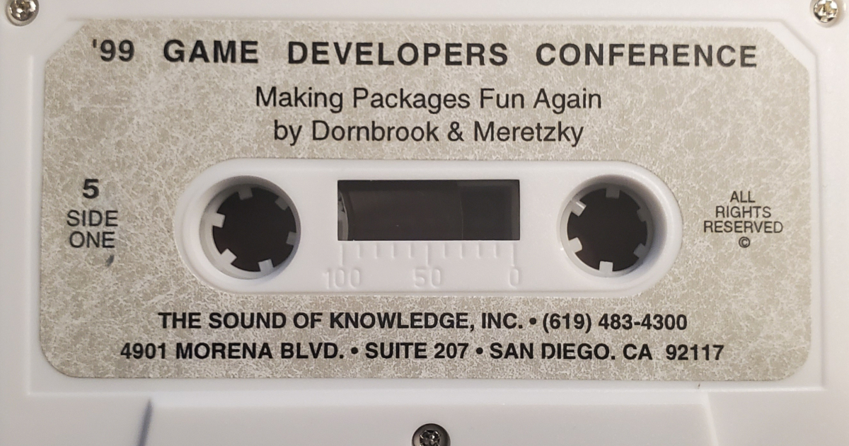 90+ audio cassettes from the 1999 GDC digitized and made available on the Internet Archive