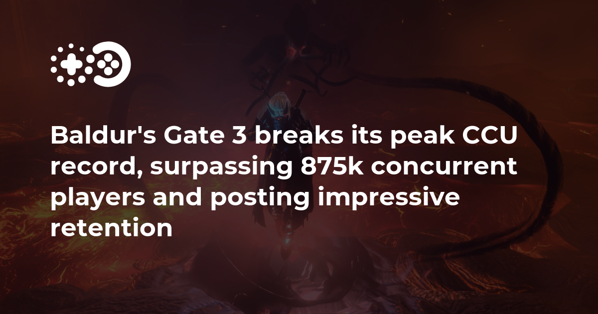 Baldur’s Gate 3는 동시 플레이어 수 875,000명을 넘어선 CCU 최고 기록을 세웠으며 인상적인 리텐션 기록을 세웠습니다.