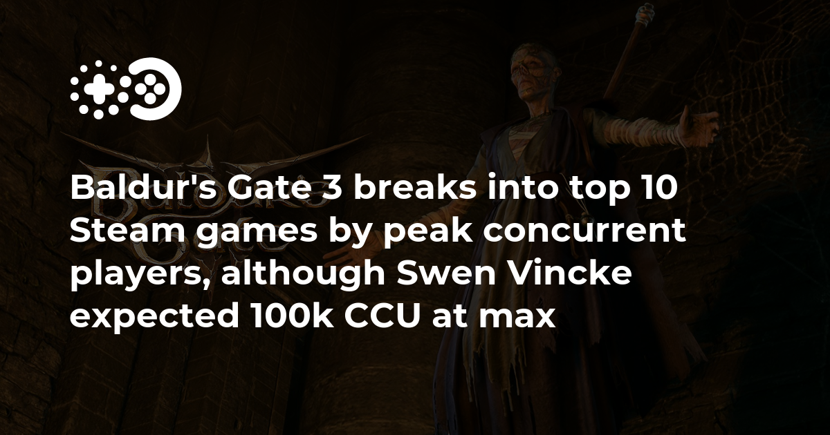 Baldur's Gate 3 hits 875k concurrent players and topping Steam