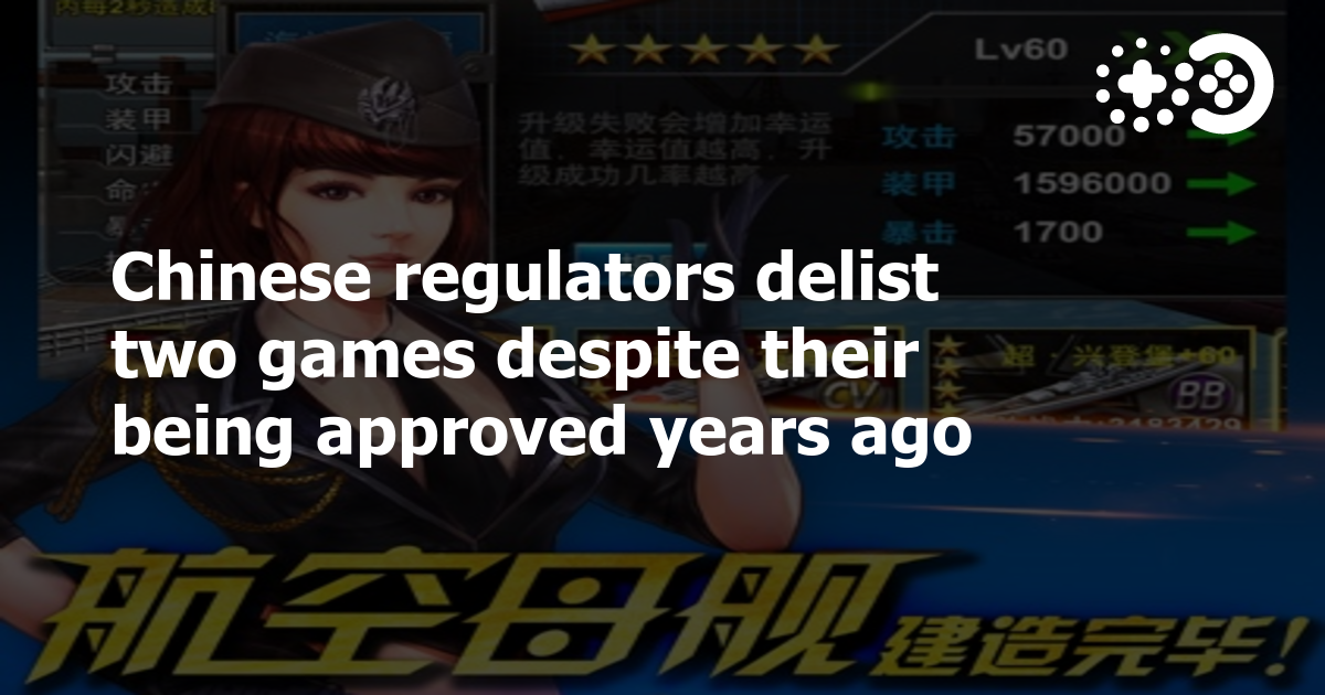Chinese regulators delist two games despite their being approved years