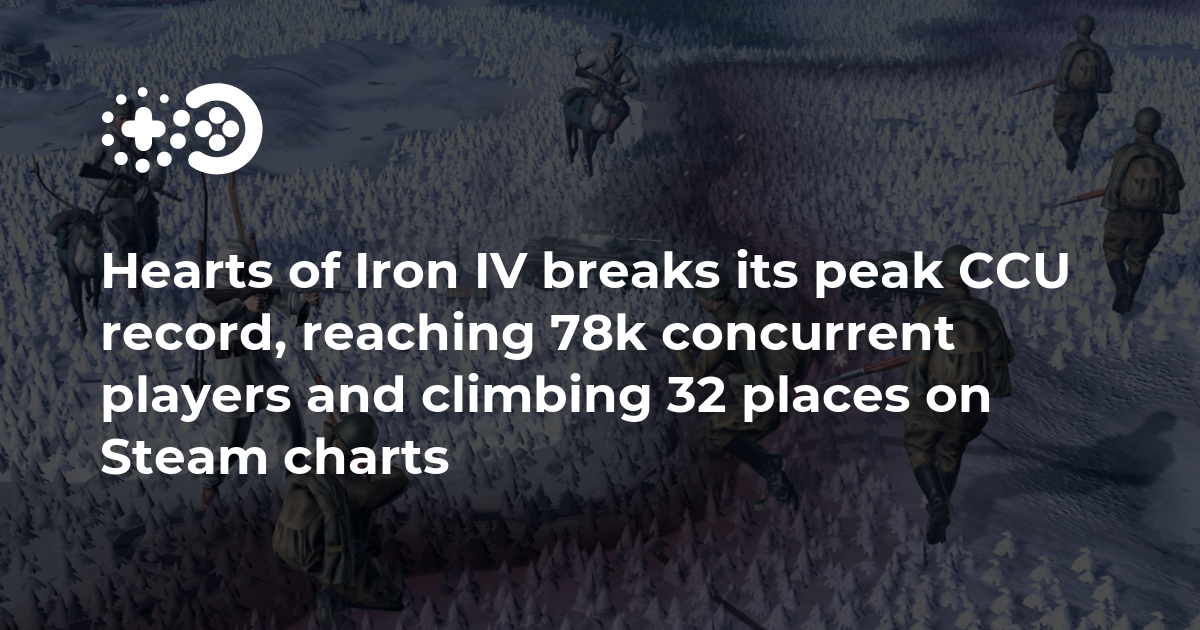 Hearts of Iron IV breaks its peak CCU record, reaching 78k