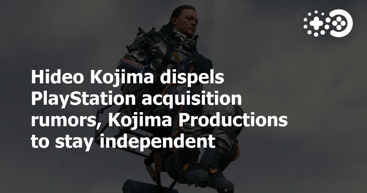 Hideo Kojima Says Kojima Productions Will Remain Independent After