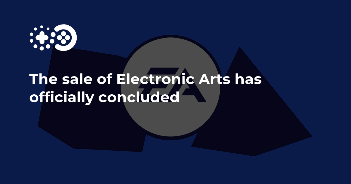Electronic Arts corporate logo displayed on a digital screen.