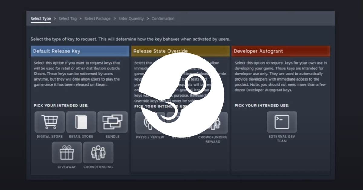 Steam Key guidelines update: 5,000 default keys per game and other changes