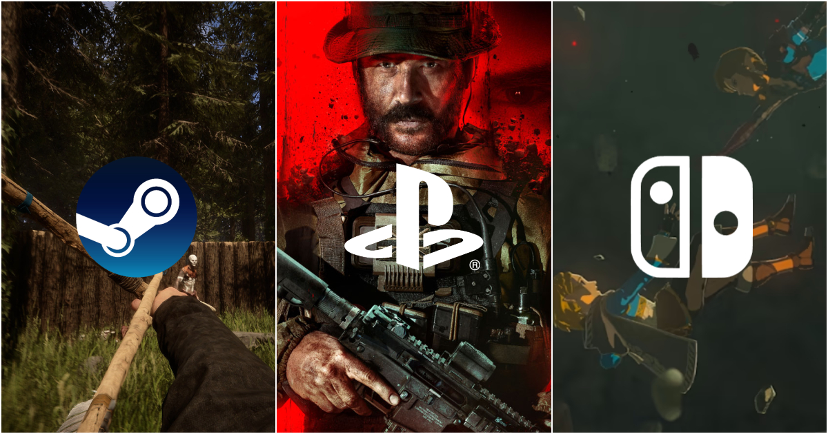 Top games of 2023 by units sold on Steam and consoles include Sons of The Forest, Call of Duty, and Zelda