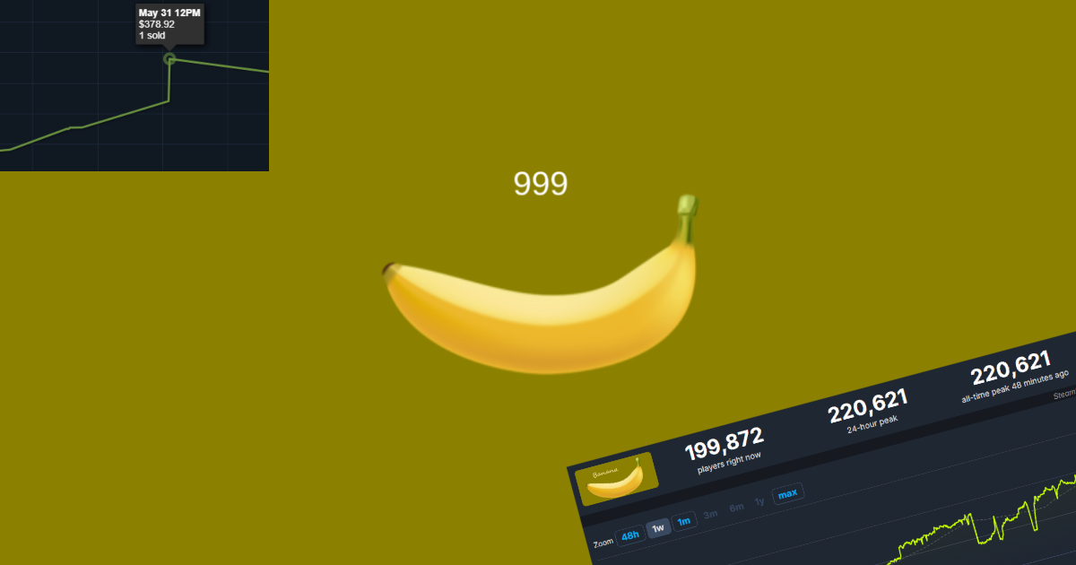Free clicker Banana takes Steam by storm, making over 220k players hunt for rare items worth up to $1,800